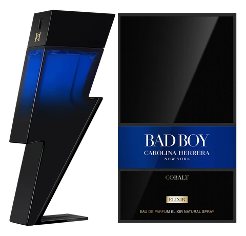 Frasco y caja de Bad Boy Cobalt Elixir